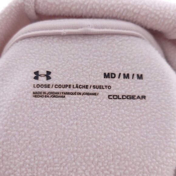 Under Armour Pullover Fleece Hooded Sweater Kangaroo Pockets Medium Loose Fit - Picture 8 of 8